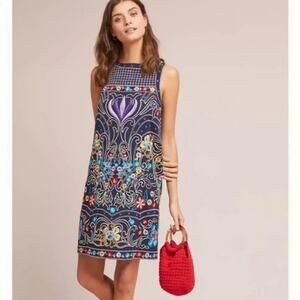Anthropologie Maeve Kira Embroidered Boho Dress